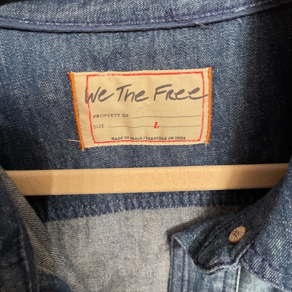 We The Free To The Stars Denim Top by Free People. - Picture 4 of 8